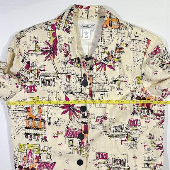 Coldwater Creek - Women's Size L - Tan Button-up Blazer Sketch Art Print - Picture 7 of 10